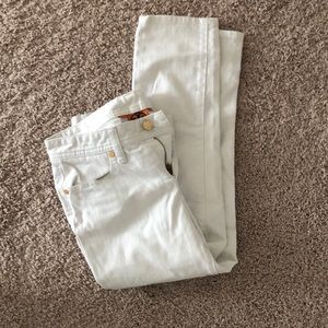 Tory Burch Cropped White Skinny Jeans